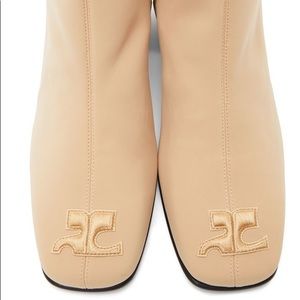 Courreges Beige Jersey Low Boots
